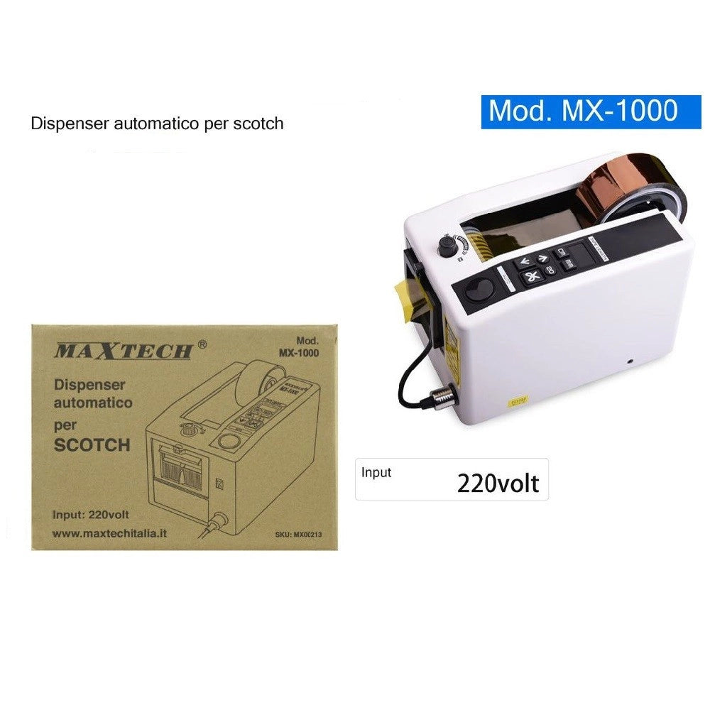 Trade Shop - Dispenser Per Scotch Taglia Nastro Adesivo Elettronico Automatico 220 V Mx-1000 -