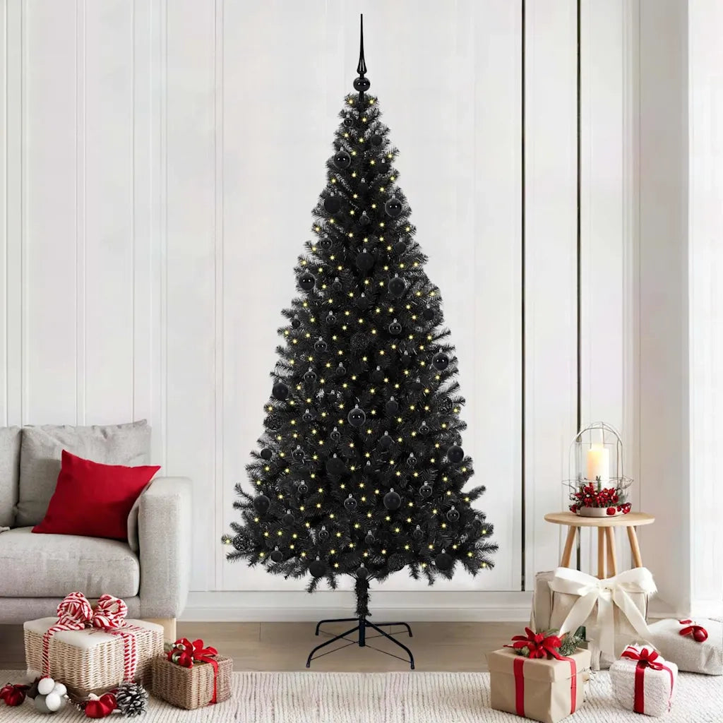 Albero di Natale con 300 LED con supporto Nero 210 cm PVC 3396488