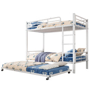 Letto a Castello 90x200 cm e 90x190 cm; Letto 3 Posti - Estraibile - Metallo - Bianco