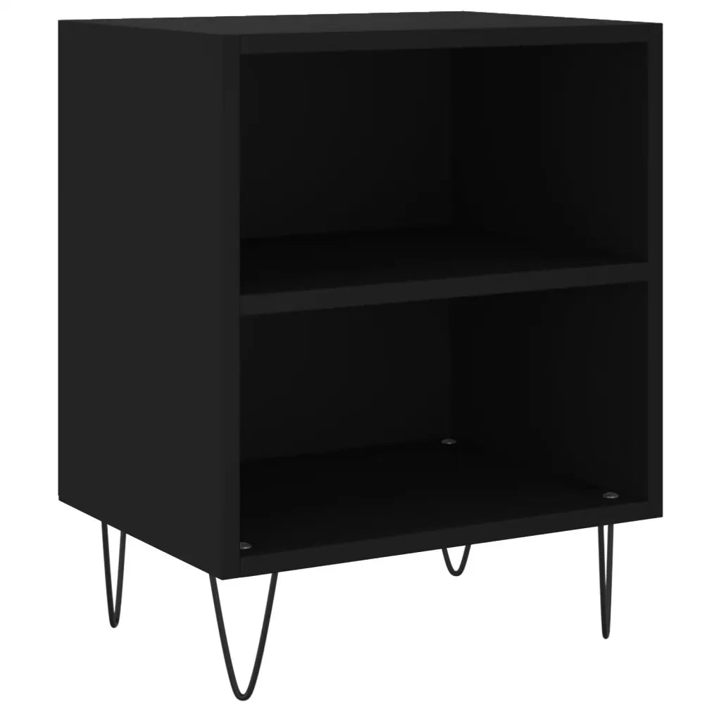 Comodini 2 pz Neri 40x30x50 cm in Legno Multistrato 826783