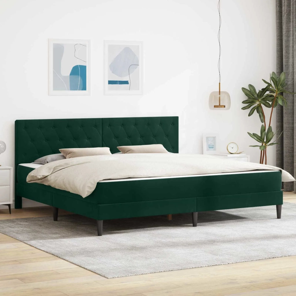 Struttura letto con materasso Verde Scuro 180 x 200 cm Velluto 3415068