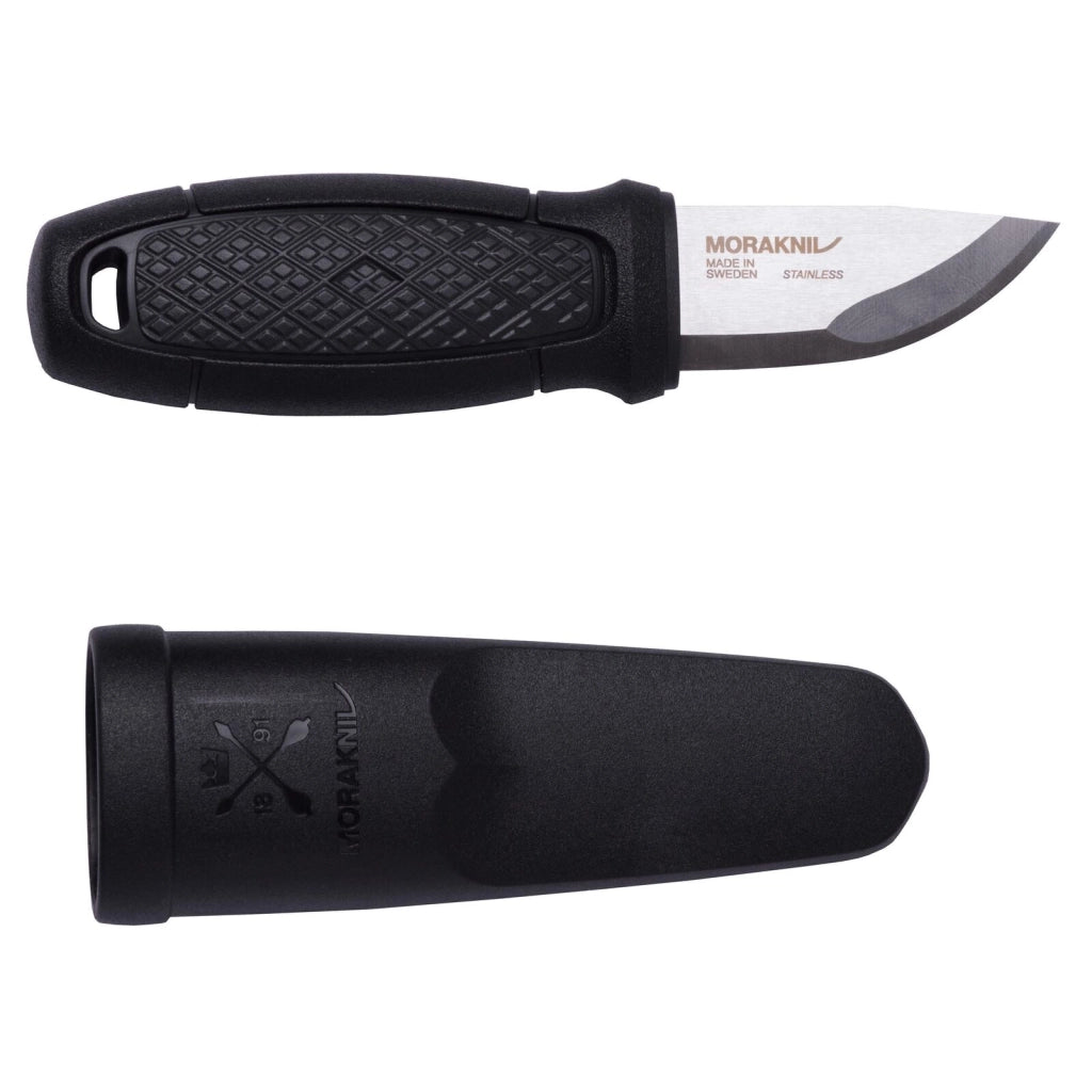 Morakniv 12647 Eldris Coltello da Caccia Lama in Acciaio Inox Sandvik 12C27 Impugnatura TPE Fodero Incluso colore Nero