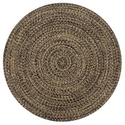 Tappeto Artigianale in Juta Nero e Naturale 90 cmcod mxl 126976