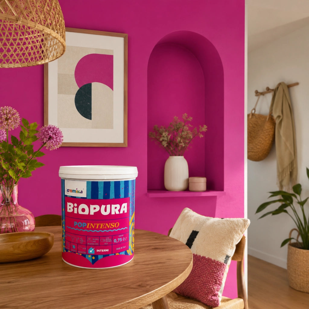 Popintenso palestra e decori interni pittura murale lavabile e coprente cromika *** formato 0,750 lt, colore- fucsia ...