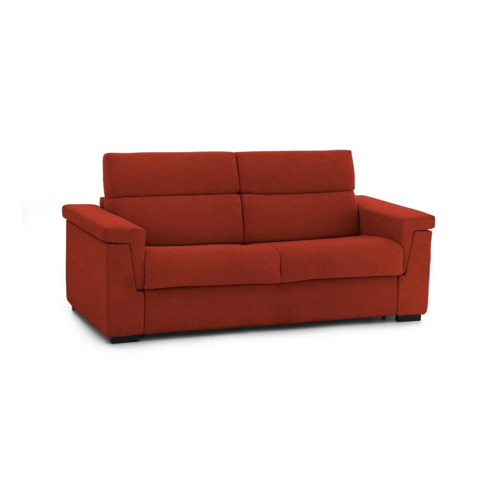 Brusasco, Divano Letto 2 Posti Sfoderabile Made in Italy, 205x95 cm Arancione