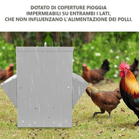 Mangiatoia per Galline 41x45x46 cm 2 Lati Capienza 30kg in Acciaio Zincato