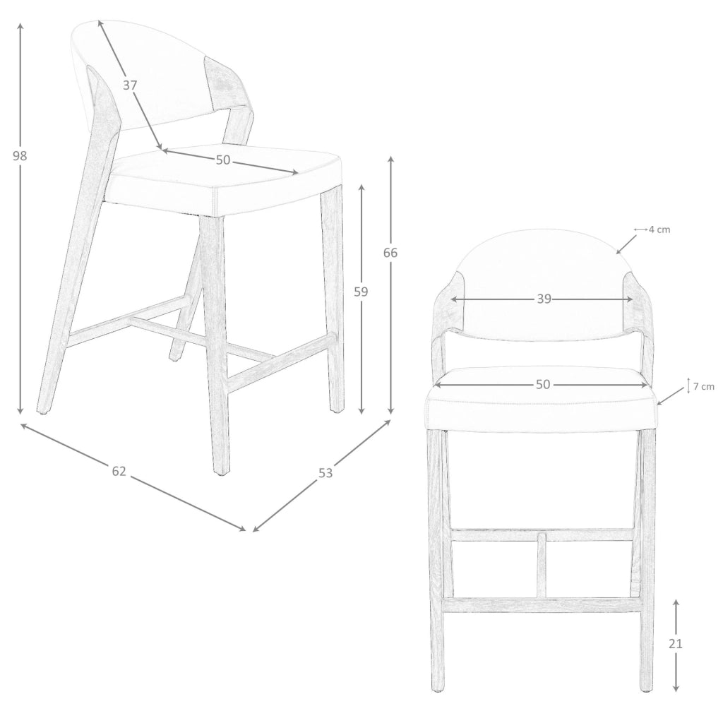 Sgabello in similpelle visone