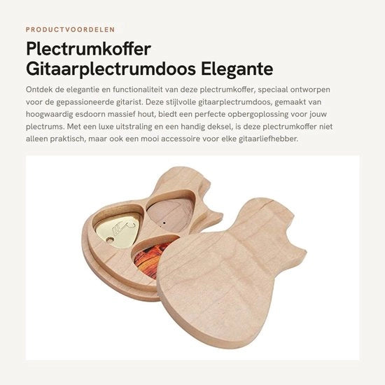 Cassetta per Plettro in Legno - 3 Plettro - Cassetta con Chiusura a Doppio Fermo - Stile Elegante e Manuale - Plettro per Chitarra