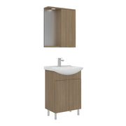 Set mobile lavabo con specchio (2 pezzi) "Purus 55" - 55 x 50 x 83 cm - Rovere