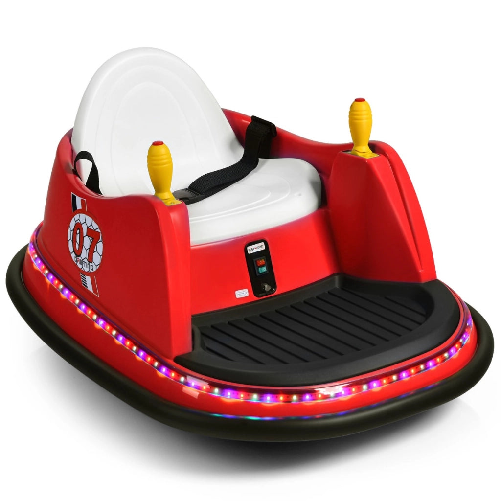Macchina per autoscontri per bambini con luci colorate, Macchina elettrica autoscontri 6 V con musica Rosso