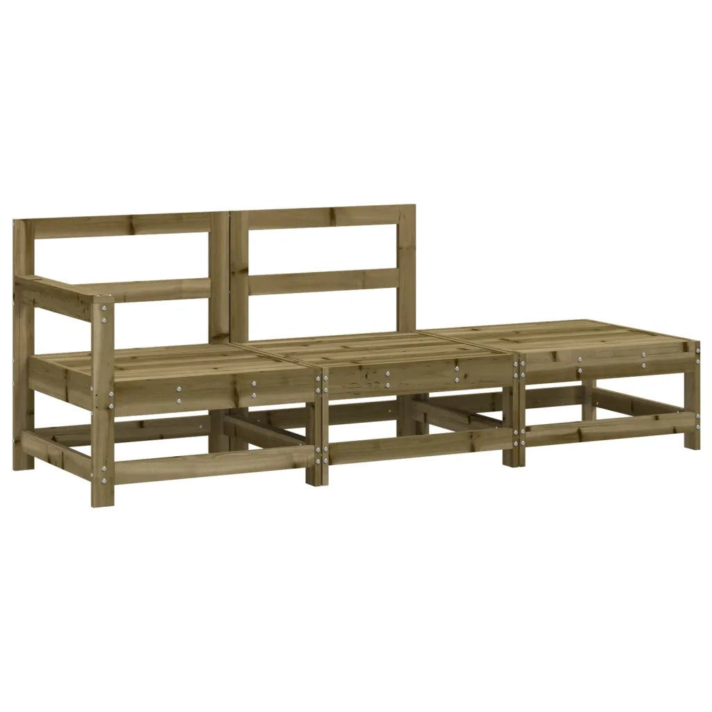 Set Salotto da Giardino 3 pz | Set di Mobili da Esterno in Legno Impregnato di Pino