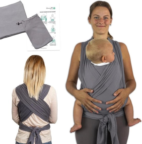 Draagdoek perinatale assistente - Sacchetto per neonati - Fazzoletto per bambini elastico - Peso massimo 15kg - Lunghezza 5m - Sacchetto per neonati regolabile - Colorazione chiaroggiante