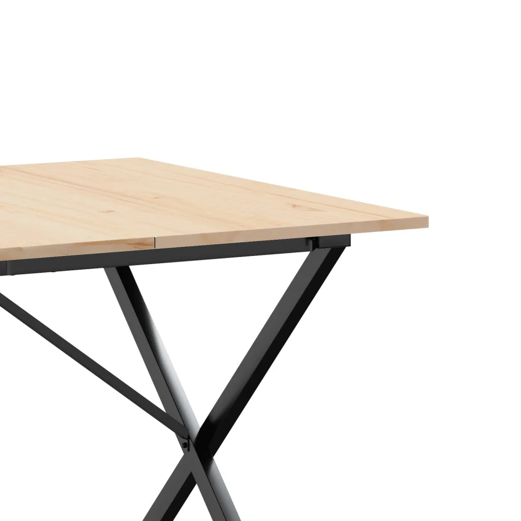 Tavolo da Pranzo Telaio a X 180x90x75 cm Legno Pino e Acciaio