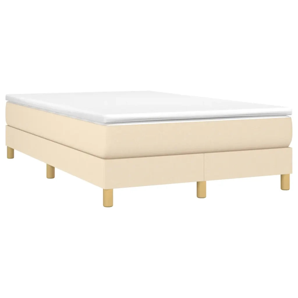Giroletto a Molle con Materasso Crema 120x190 cm in Tessuto