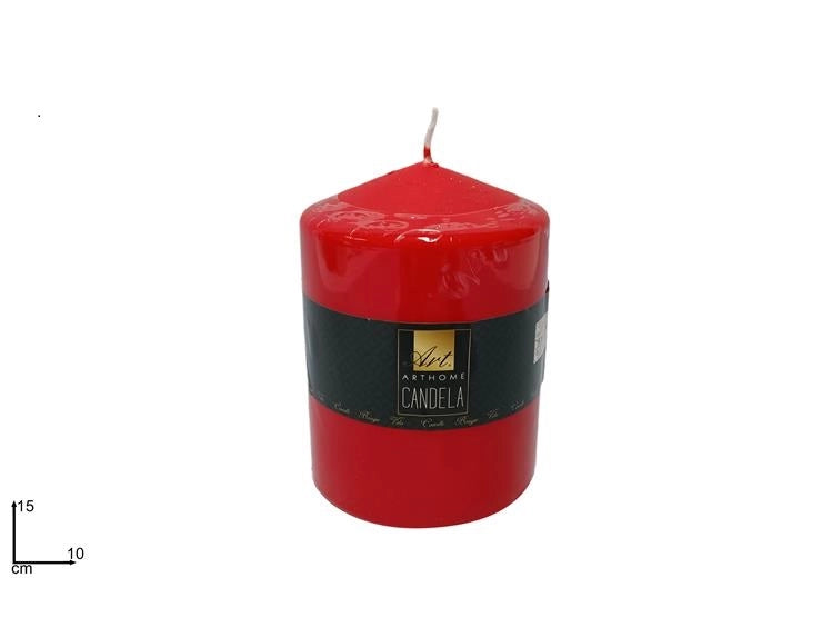 1 Pezzo Candela Decorativa Natalizia Natale Rossa 15 x 10 cm
