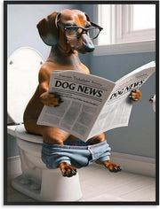 Arte per il Bagno - Poster umoristico senza cornice 30x40cm - Cani in Casetta di Cottura - Ideale per la Decorazione della Stanza da Bagno