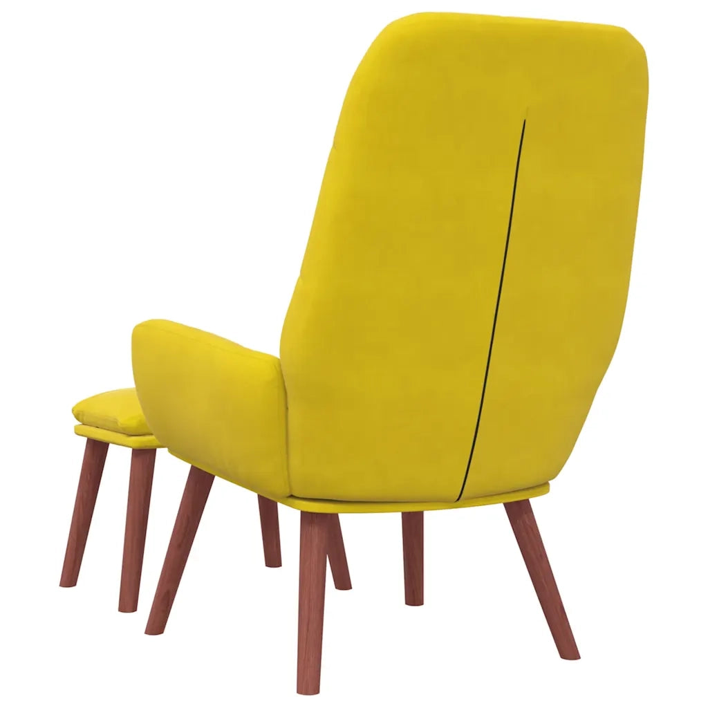 Divano Sedia-Poltrona Relax con Poggiapiedi Giallo in Velluto 680862