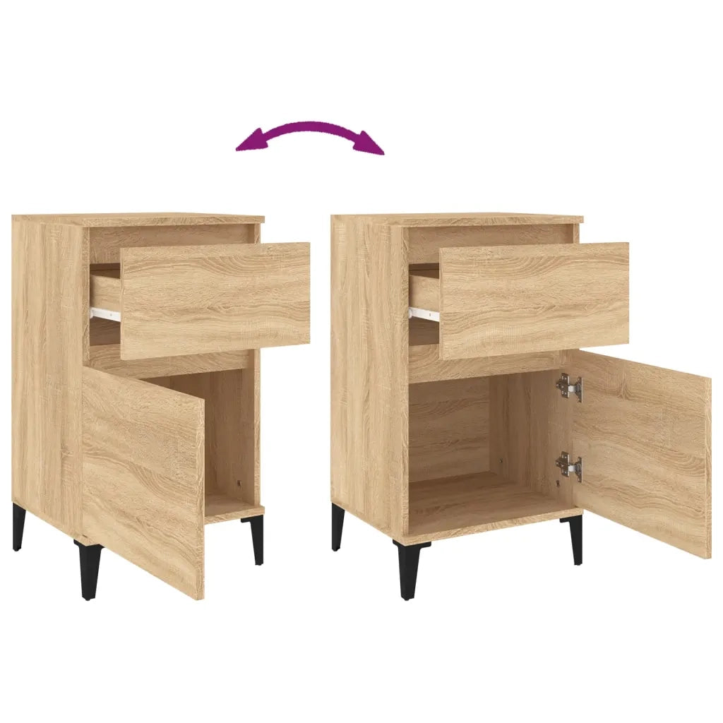 Set di 2 Comodini | Armadio da Notte | Mobiletto da notte Rovere Sonoma 40x35x70 cm