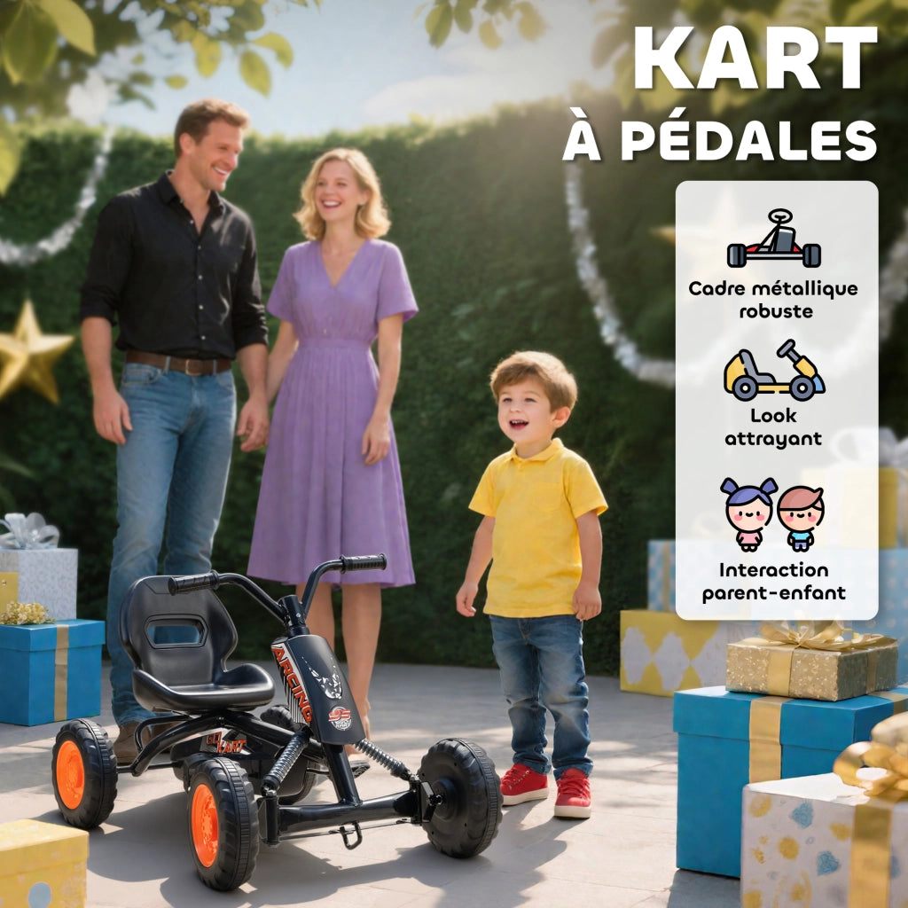 Kart a pedali per bambini ¨C zephmum ¨C nero 84x54x56 cm