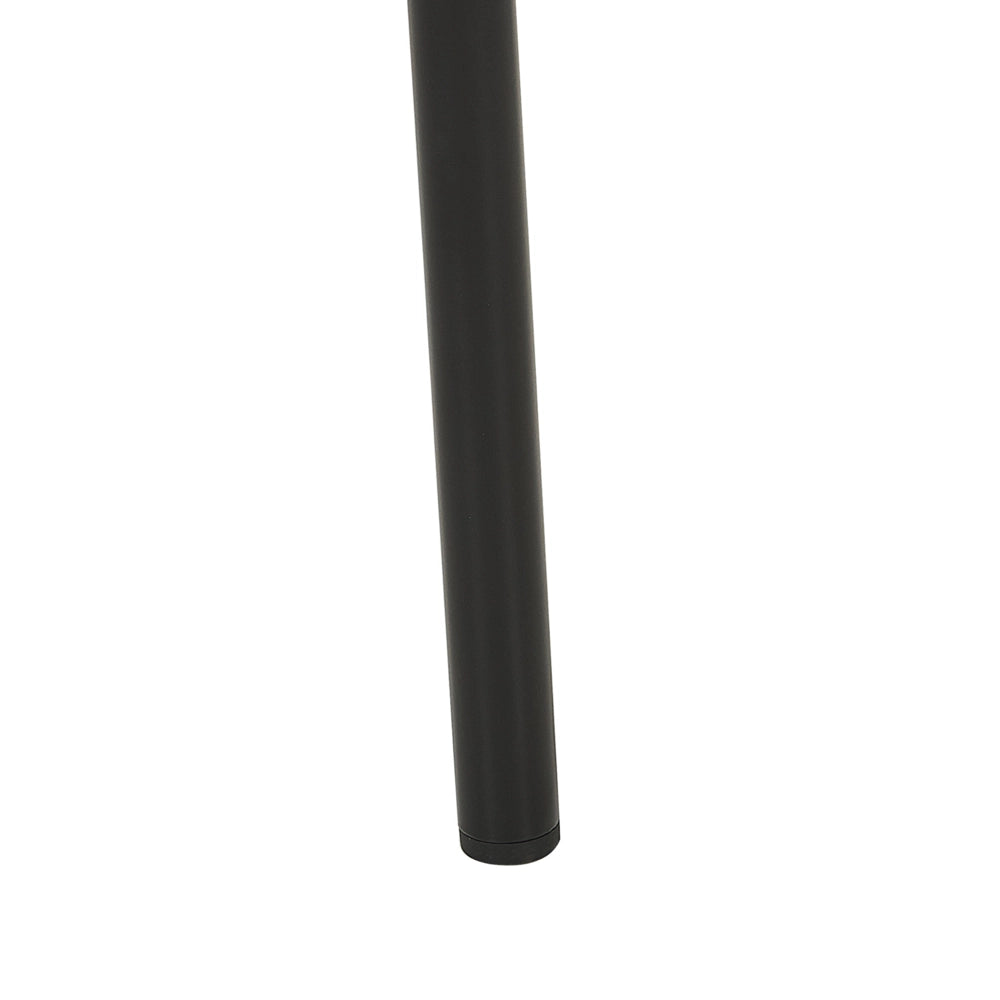 Set di 2 sedie per sala da pranzo sedile imbottito in tessuto di velluto a coste gambe in metallo Nero stile moderno