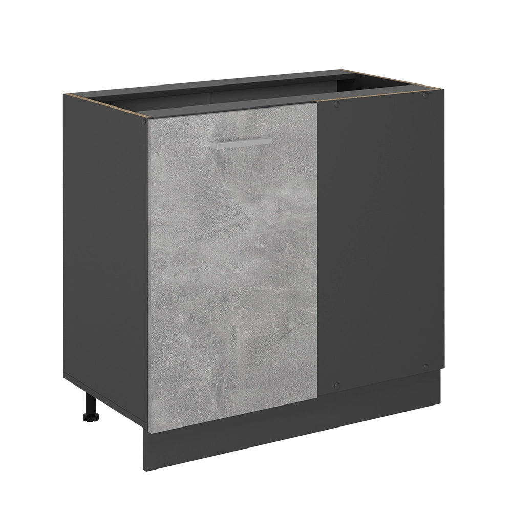 Mobile ad angolo cucina R-Line Calcestruzzo/Antracite 86 cm senza piano di lavoro Vicco