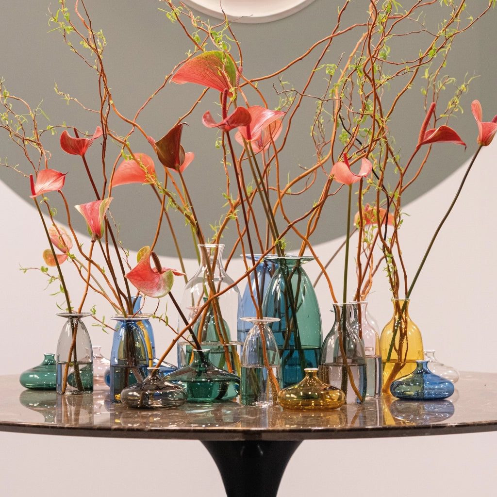 Vasetto Un Fiore 19 cl in vetro borosilicato trasparente soffiato a mano, design artigianale elegante e decorativo per ogni ambiente della casa