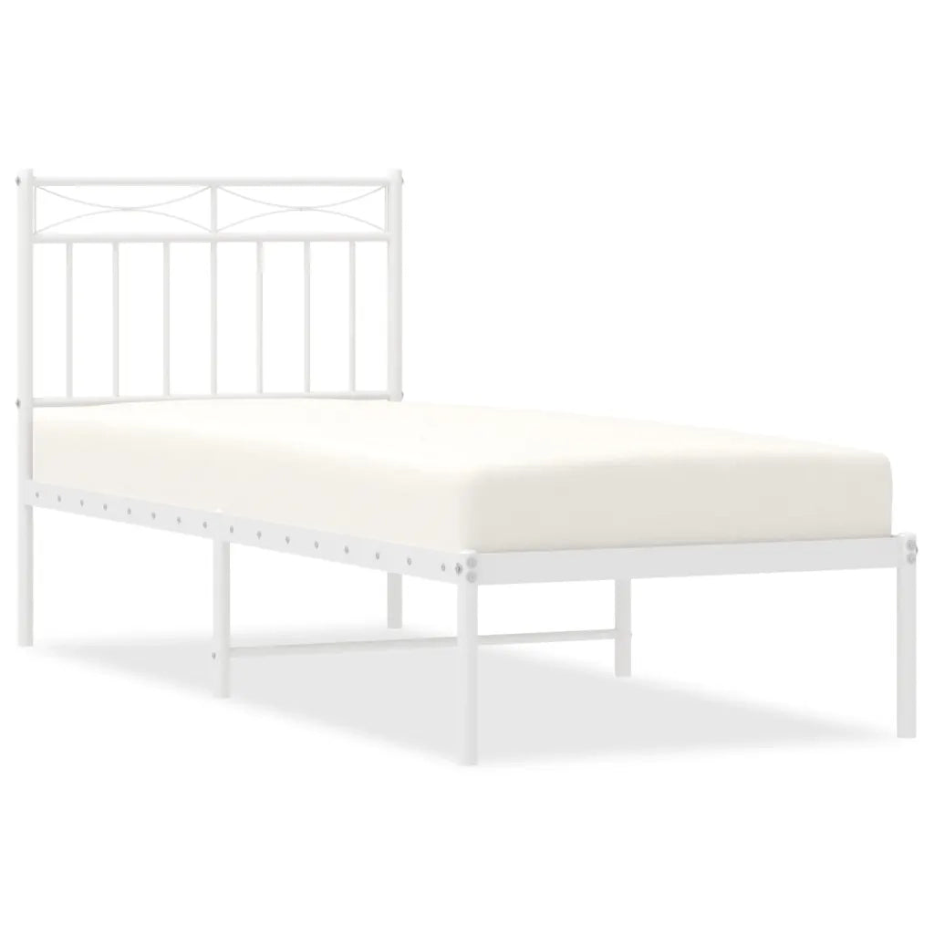 Giroletto con Testiera-Struttura Letto con testiera Metallo Bianco 80x200 cm 654701