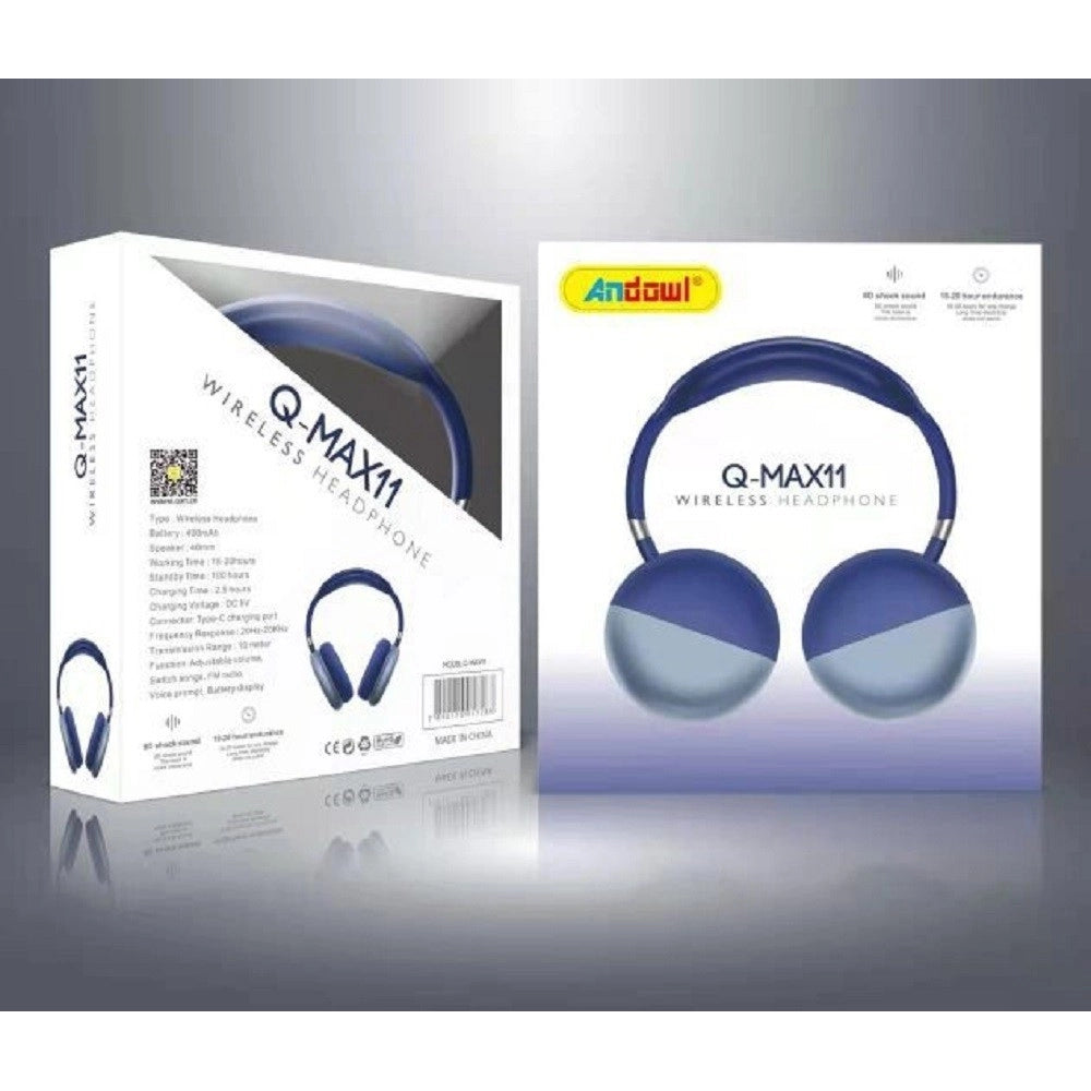 Trade Shop - Cuffie Senza Fili Wireless Stereo Q-max11 Bluetooth 5.0 Radio Microfono Musica -