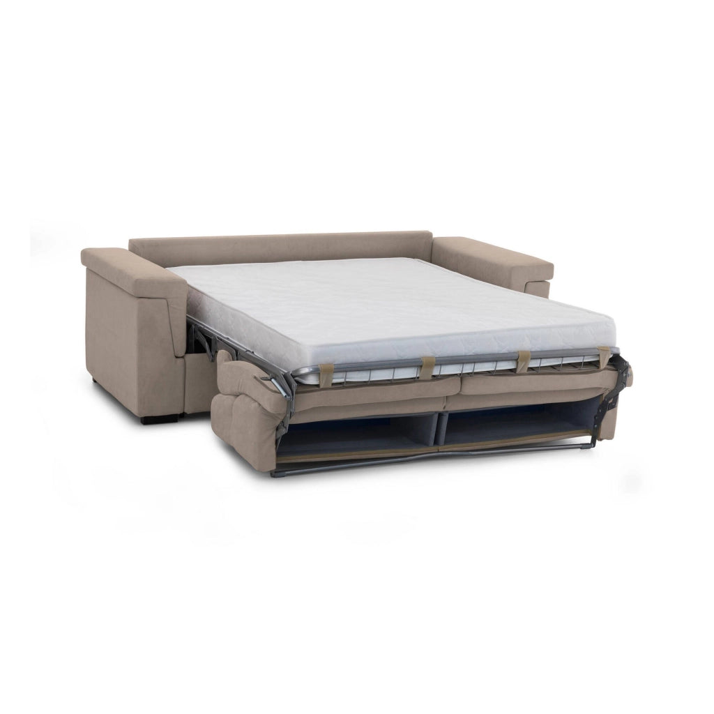 Tenna, Divano Letto 2 Posti Sfoderabile Made in Italy, 185x95 cm Grigio Tortora