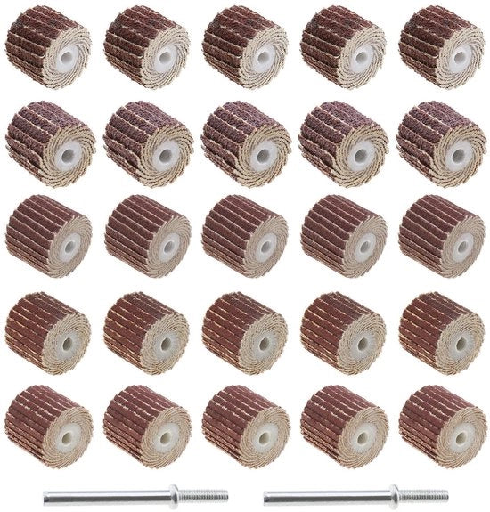 Set di carta abrasiva 20 pezzi - Dischi abrasivi 80/120/240/320/600 grit - Adatto per strumenti rotanti - 13x12x3 mm - Tela abrasiva Emery