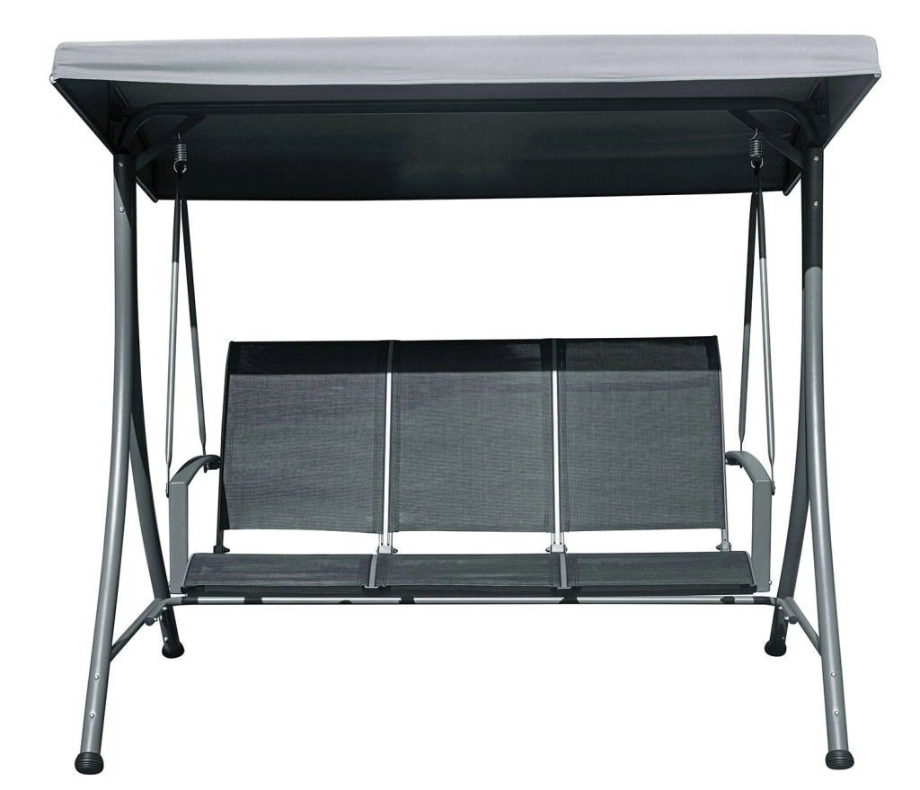 Dondolo da Giardino 200x175x125 cm in Ferro e Textilene Nero
