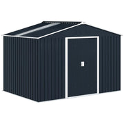 CASETTA PORTA ATTREZZI IN ACCIAIO CON TETTO INCLINATO E 2 PORTE SCORREVOLI 277X195X192 CM GRIGIO SCURO