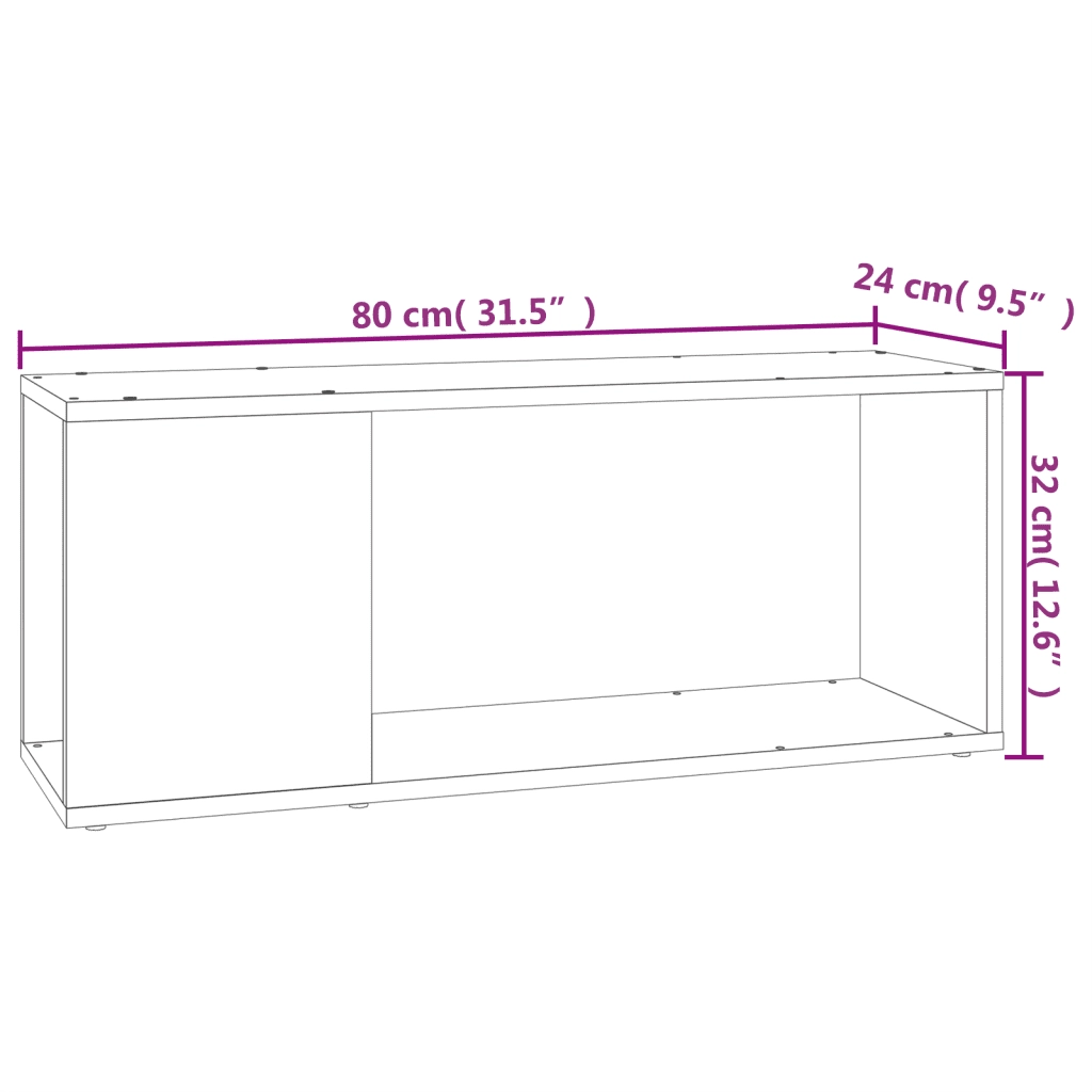 Mobile TV-Credenza TV-Console TV Grigio Cemento 80x24x32 cm in Truciolato