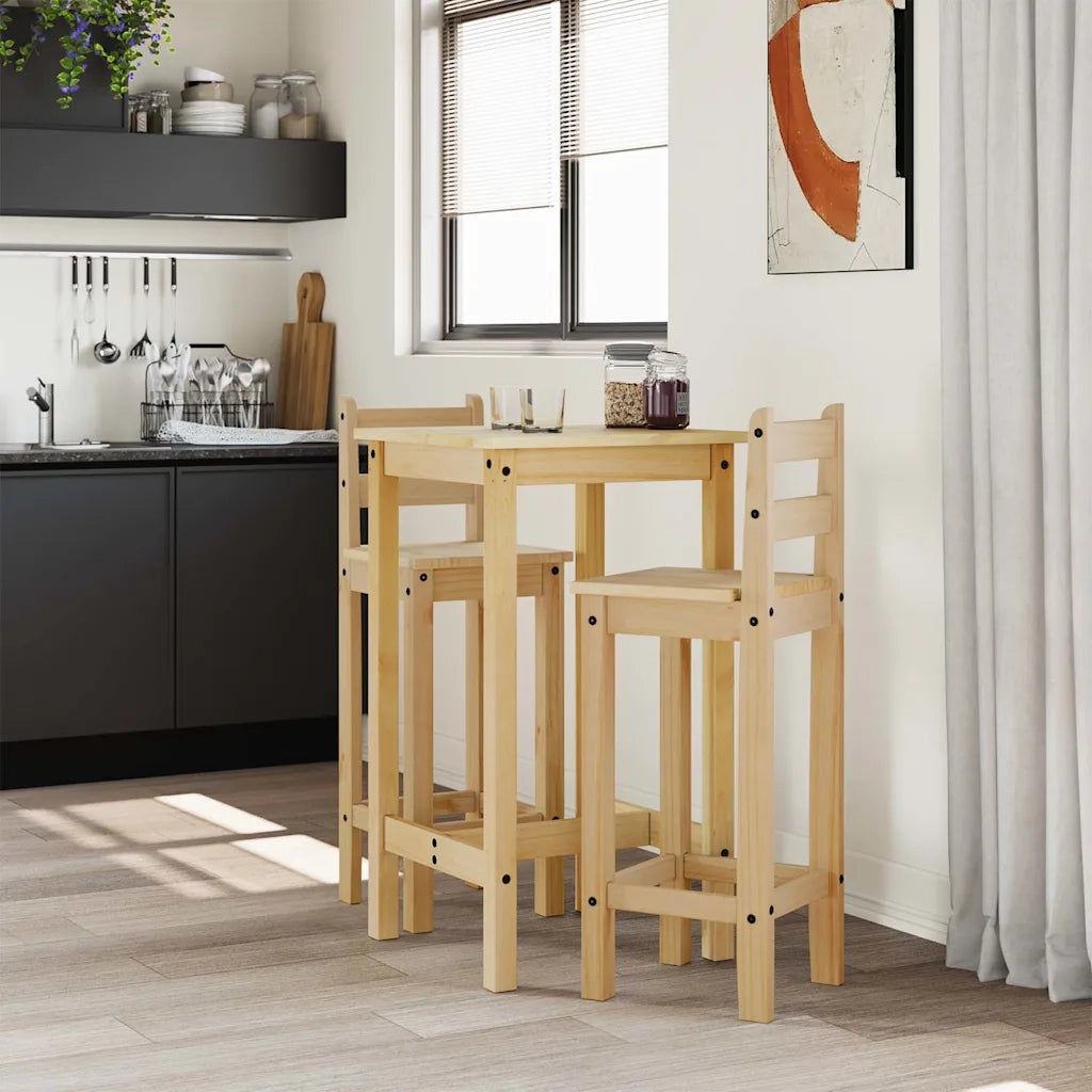 Set da Bar 3 pz in Legno Massello di Pino 4005687