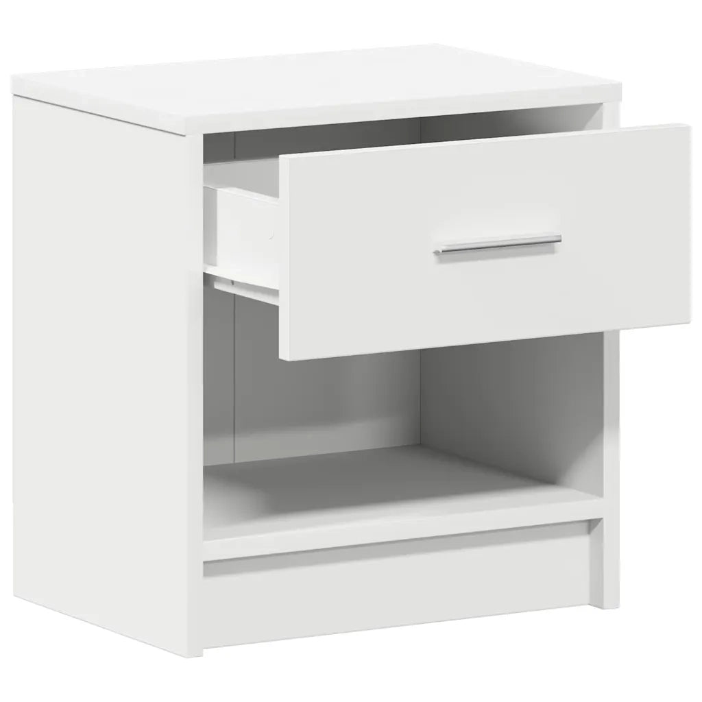 Set di 2 Comodini | Armadio da Notte | Mobiletto da notte con Cassetto Bianco 39x28x41 cm