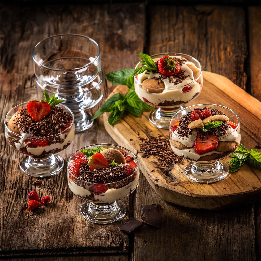 Set di 6 coppette in vetro da 180 ml per gelato e dessert KADAX.