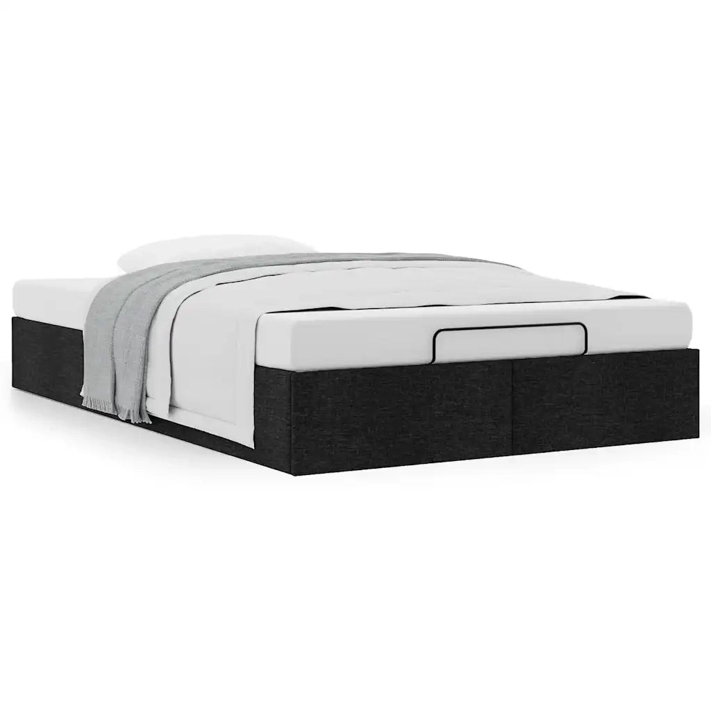 Struttura Letto Pouf senza Materasso Nero 120x190 cm in Tessuto 3310863