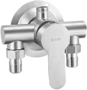 Douchekraan Wandgemonteerd RVS - Douchekraan con Regolatore di Temperatura - 13,5 x 12,8 cm - Douchekop con Regolo di Pressione