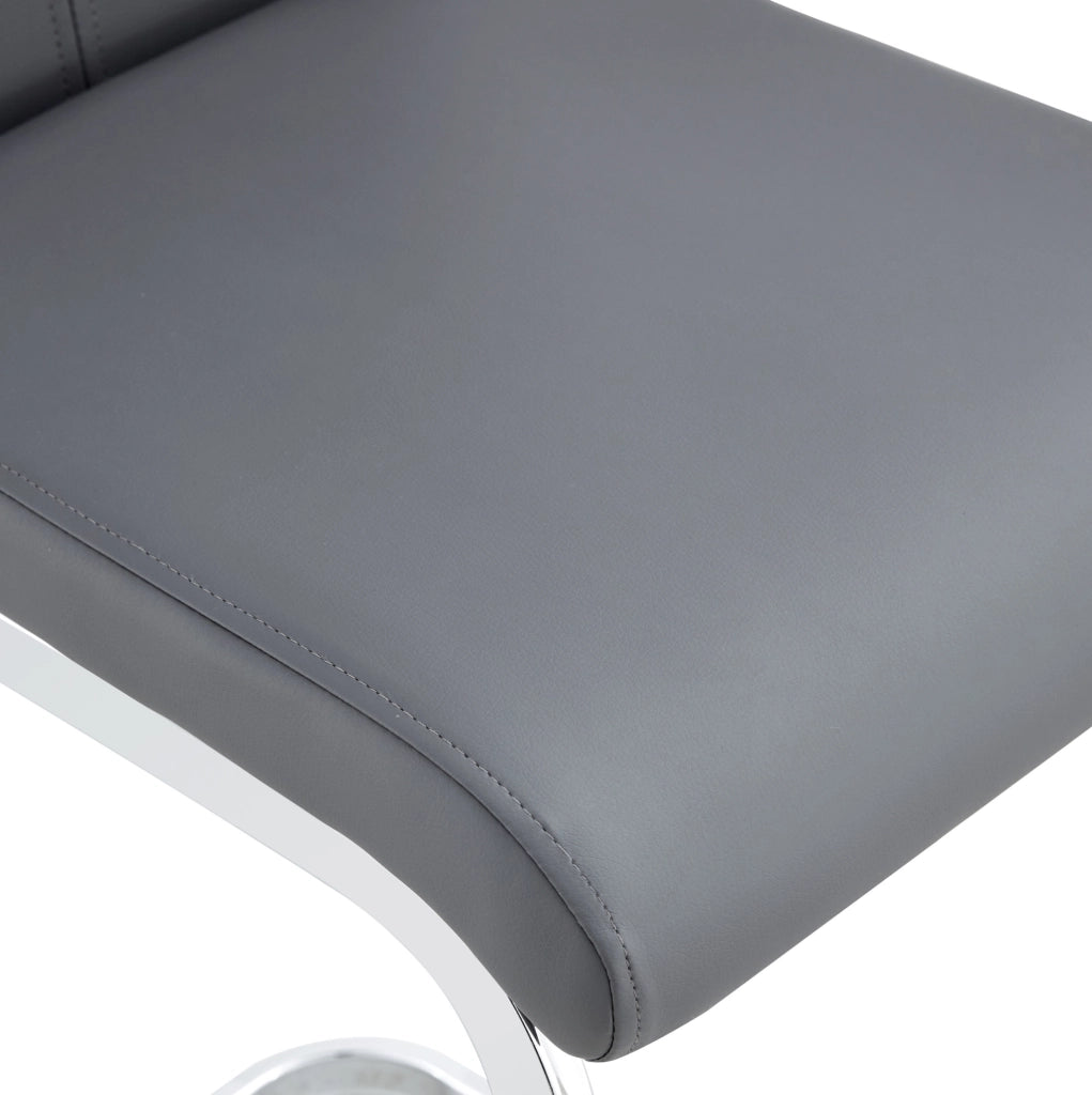 Set di 2 sgabelli da bar con schienale in PU e metallo grigio scuro