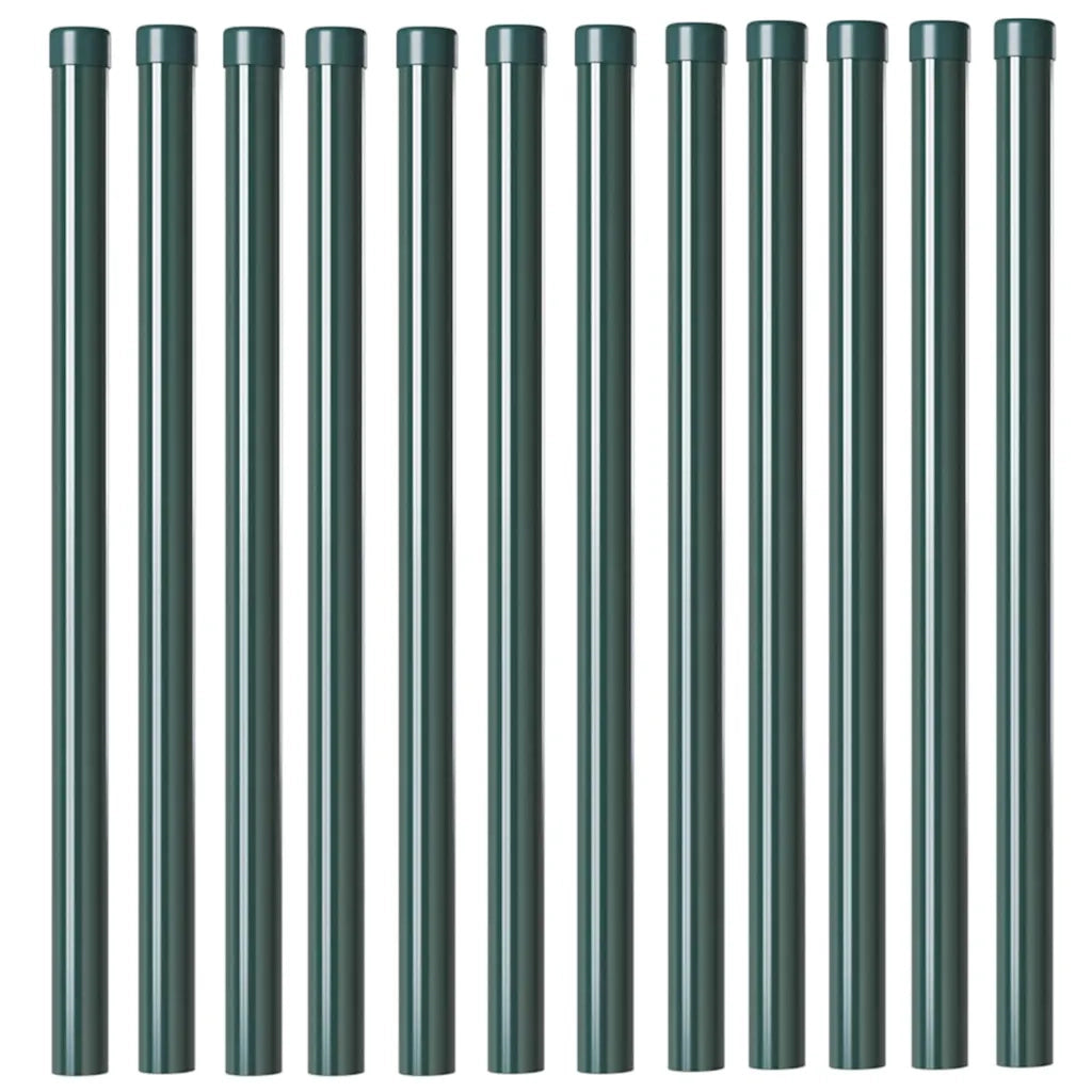 vidaXL Pali per Recinzione 12 pcs Verde 70 cm