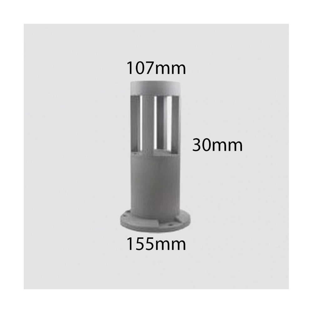 Trade Shop - Lampada Da Terra Segnapasso Grigio Da Giardino Ip65 In Alluminio Vetro 12w Es59 -
