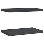 Mensole a Muro 2 pz-Set di 2 Scaffale a parete 50x30x3 cm Nero in Acciaio Inossidabile