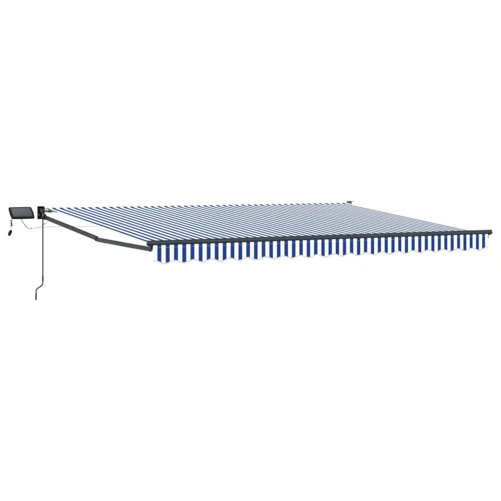 Tenda retrattile manuale con LED Blu, Bianco, Antracite 5 x 3 m
