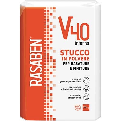 STUCCO POLVERE INTERNO V40 K2 RASABEN  KG 20