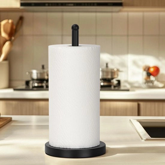 Sostituto di Asciugamani in Carta - Base in Metallo Pesante - Dispensatore di Asciugamani in Carta - Supporto per Asciugamani in Carta a Rullo per Cucina e Bagno - Nero Scuro (A076)