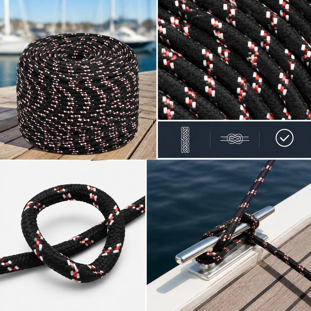 Boat Rope, Black, 8 Mm, 25 M, Polypropylene