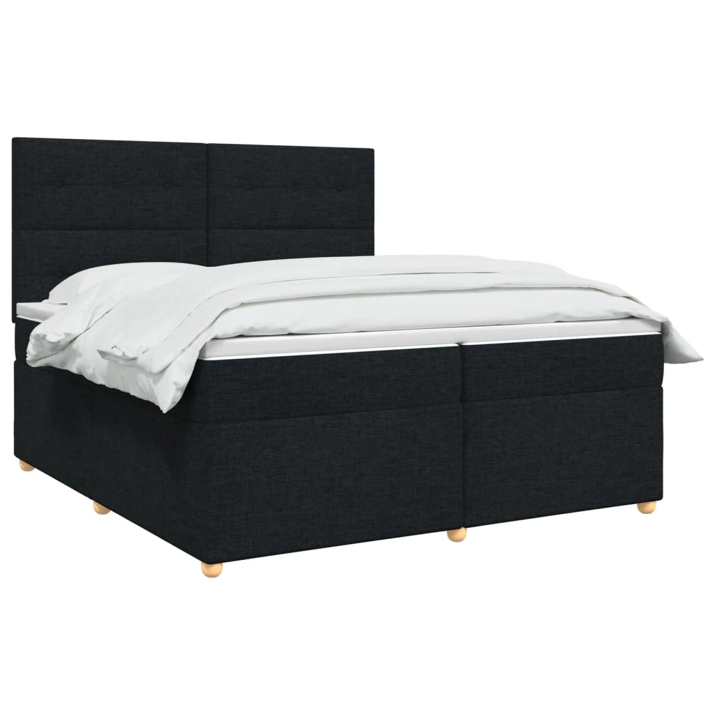 Letto box spring con materasso Nero 200 x 200 cm Tessuto 3455429