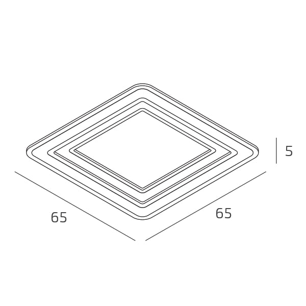 ZOOM APPLIQUE PLAFONIERA QUADRATA 65X65 SABBIA CCT SWITCH 3000/4000°K 75W - CRI 90 7500 lm