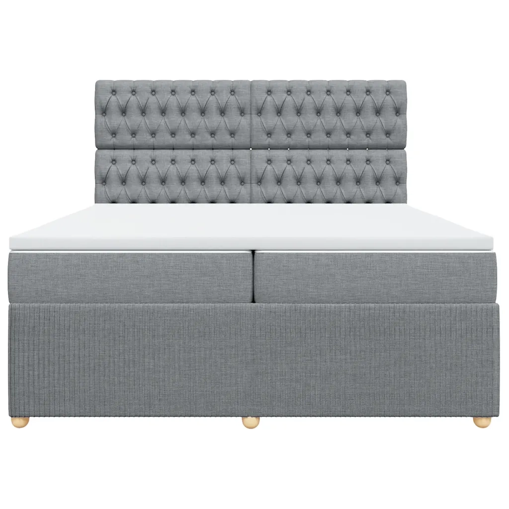 Giroletto a Molle con Materasso Grigio Chiaro 200x200cm Tessuto 3292170