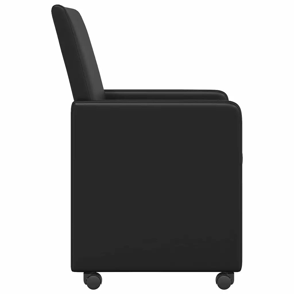 Sedie da Pranzo con Ruote con ruote 2 pcs Nero 57 x 66 x 94 cm 42017823